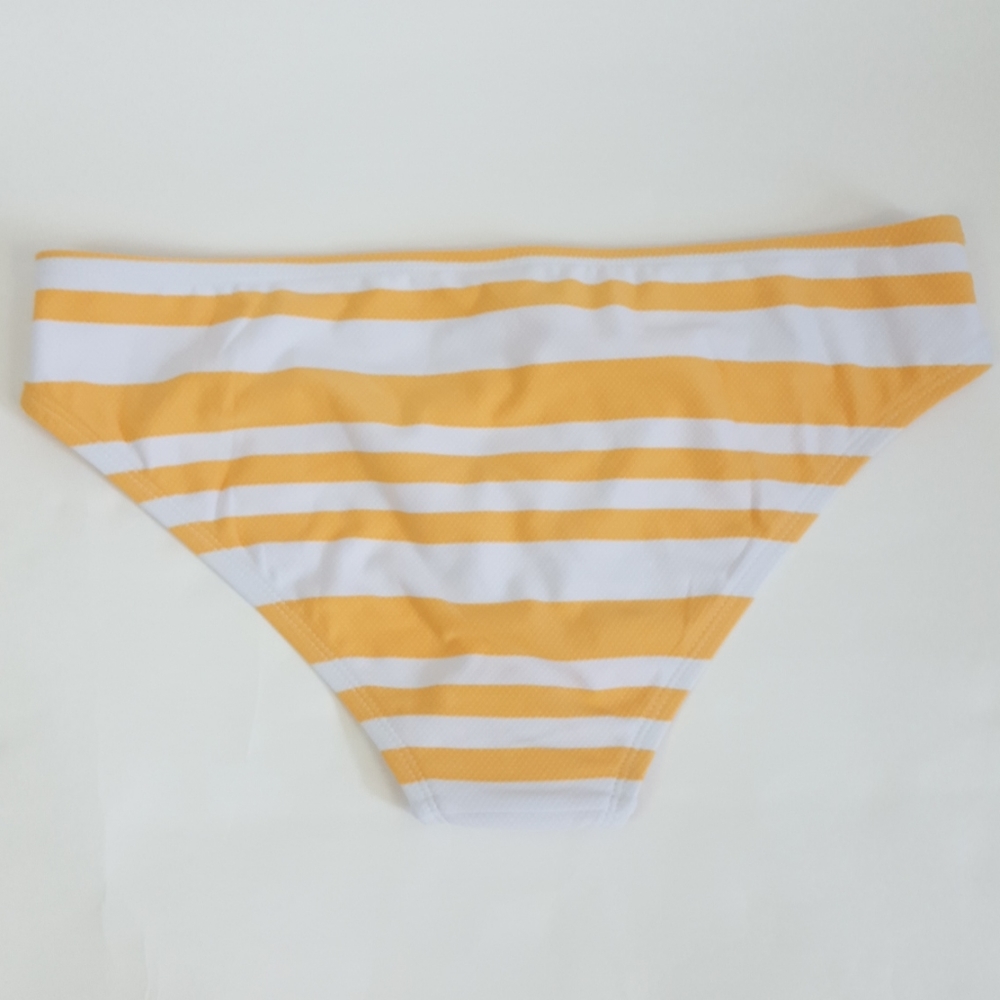 Kona Sol Yellow Striped Textured Bikini Set - Picture 14 of 15